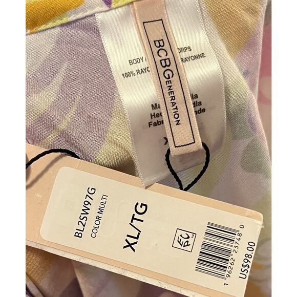 BCBGeneration XL Give It A Swirl Romper Purple Orange Pink One Piece Womens NEW - Picture 10 of 10